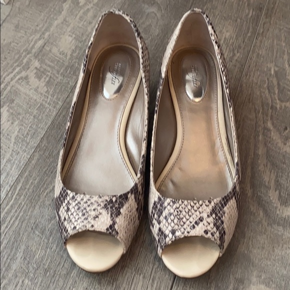 Alfani Women's Cammi Peep Toe Wedges Heels Shoes Blue Size 6.5